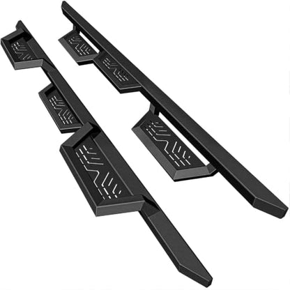 6" Rustproof Running Boards Side Steps Compatible with 2018 (Black Square Tube / 18-26 Wrangler JL 4 Doors)