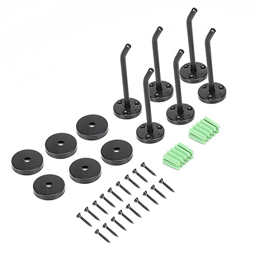 Coat Hooks Wall Mount Hooks for Hanging Hat Hurse Robe (Matte Black / 4 Inch (Wall))