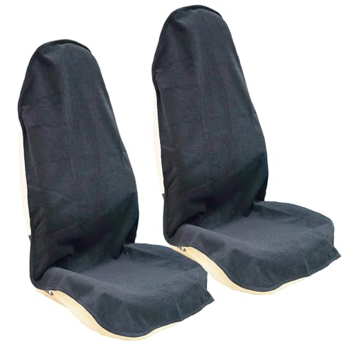 Car Seat Cover Protector Front Seats (2Pcs Front Seat Towel / Black)