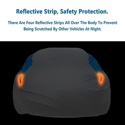 Waterproof Car Cover All Weather Snowproof UV Protection Windproof Outdoor Full car Cover (A2-Fit Sedan Length(Up to 177 inch） / Silvery)