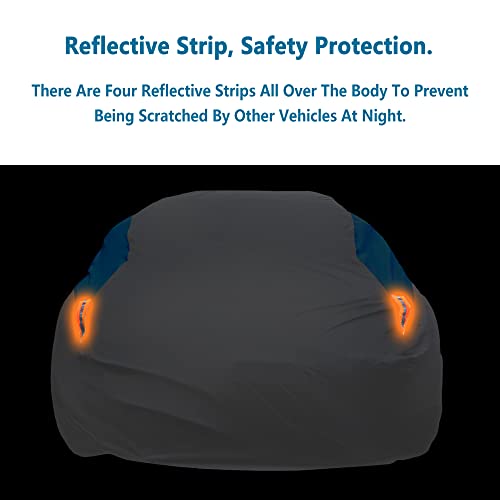 Waterproof Car Cover All Weather Snowproof UV Protection Windproof Outdoor Full car Cover (A4-Fit Sedan Length(186-193 inch） / Silvery)