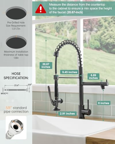 Commercial Kitchen Sink Faucet with Sprayer Oil Rubber Bronze (Oil Rubbed Bronze)