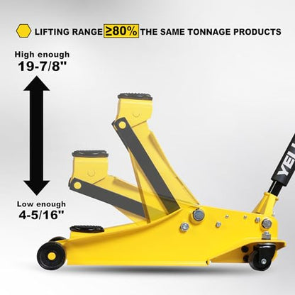 Low Profile Floor Jack with Dual Pumps Quickly Lift Hydraulic Car Jack with Pad (Steel / 4T low profile dual pump)