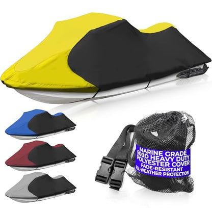 Trailerable Jet Ski Cover Fits 126" (Yellow/Black / Fits from 126"-135"(3 seater))
