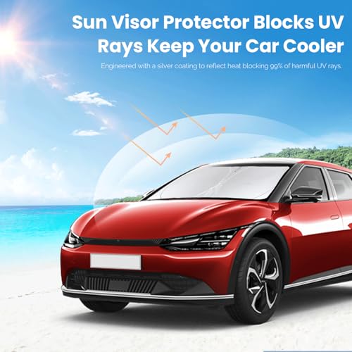 Custom Fit Kia EV6 Windshield Sunshade for 2022 2023 2024 2025 EV6 Shades (Fit Kia EV6 2022-2025)