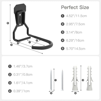 Bike Wall Mount with Fixed Hook (4 Pack / Type L)