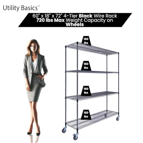 NSF Commercial 4 (60"18"x72" 4-Tier / Black)