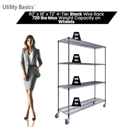 NSF Commercial 4 (60"18"x72" 4-Tier / Black)