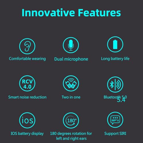 Bluetooth Earpiece Headphone Dual Noise Cancelling Mic Painless Open (Single Ear Headphone F910 Black)