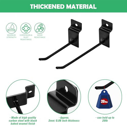 Yuahar Slatwall Hooks 20Pcs 4 (Black)