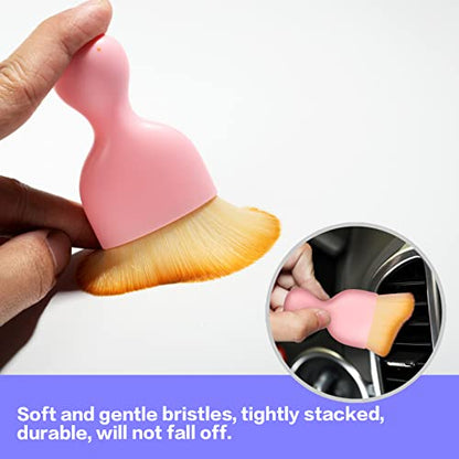 Car Interior Detailing Brush (Pink With Cap)