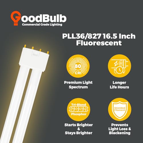 PLL36/827 | 36W 16.5" Twin Tube Compact Fluorescent Light Bulb | 4-pin 2G11 Base 2700K Soft White 2400 Lumen | 36000 Hour Long Life Biax | Pack of 10 (2700k / 10 Count (Pack of 1))