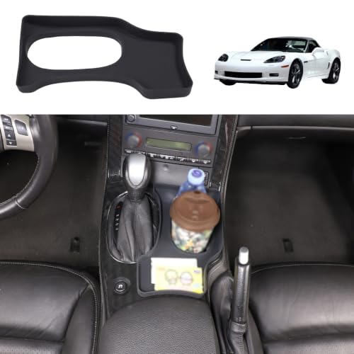 Center Console Cup Holder Expansion Tray Compatible with Chevrolet Corvette C6 2005 (Black)