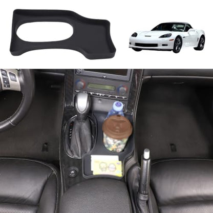 Center Console Cup Holder Expansion Tray Compatible with Chevrolet Corvette C6 2005 (Black)