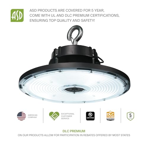 500W LED High Bay UFO Lighting (Black)