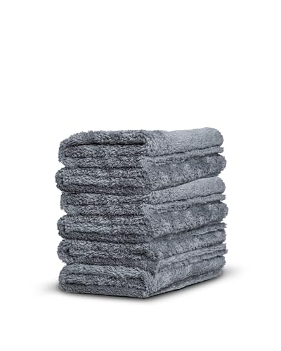 Adam's Borderless Grey Microfiber Towel (Pack of 6)
