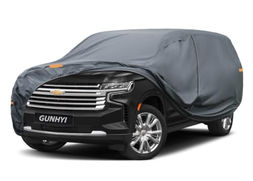 Multi Layer Large SUV Car Cover Waterproof All Weather Heavy Duty (2 SUV Car Cover / 2 Fit SUV Jeep Length 217-230 inch)