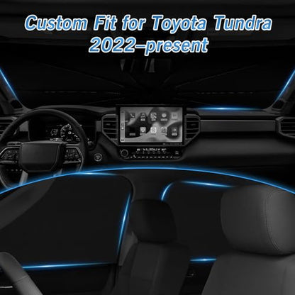 Windshield Sun Shade Umbrella for Toyota Tundra 2022 2023 2024 2025 2026 Rear Window Shades 100% UV Protection and Blackout Privacy 5PCS Car Window Covers Accessories (5-Piece Set | Fits Toyota Tundra 2022-2026)
