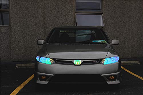 12 by 48 inches Self Adhesive Shiny Chameleon Headlights Tail Lights Fog Lights Films (Fluorescence Yellow)