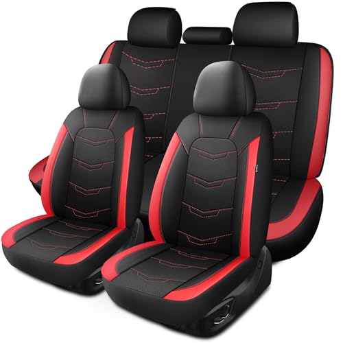 Car Seat Cover (N2 Black Red / Full Set)