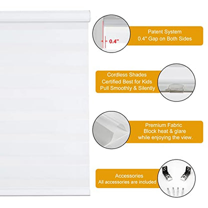 Zebra Blinds for Windows (16"w X 47"h / White)