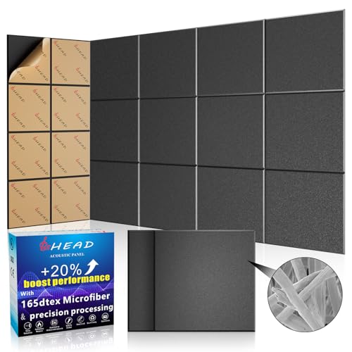 15 pcs 165dtex Microfiber Acoustic Panels (15 Pack / Pure Black)