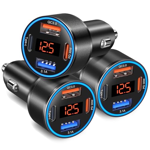 3 Pack USB C Car Charger (3-Pack / Black)