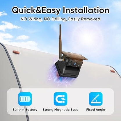 Portable 1080P Solar Magnetic Wireless Backup Camera with IR Night Vision (Single Camera)