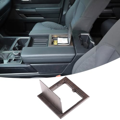 Car Armrest Storage Hidden Tray Cover Lid for Toyota Tundra 2022 (Oak Wood Pattern)