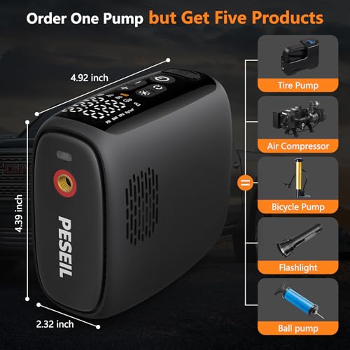 Tire Inflator Portable Air Compressor 150PSI (Black)
