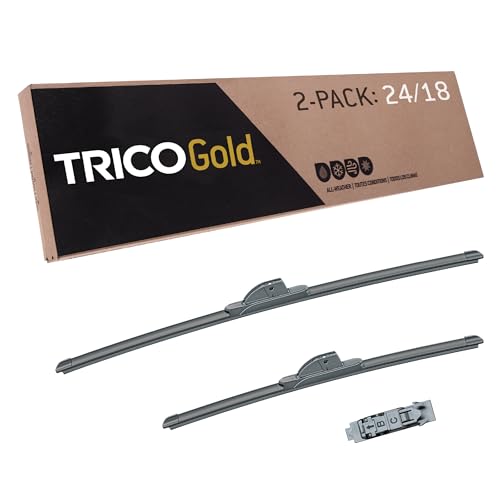 Gold 24" + 18" Premium Automotive Replacement Windshield Wiper Blades (24" + 18" Pair Pack / Premium)
