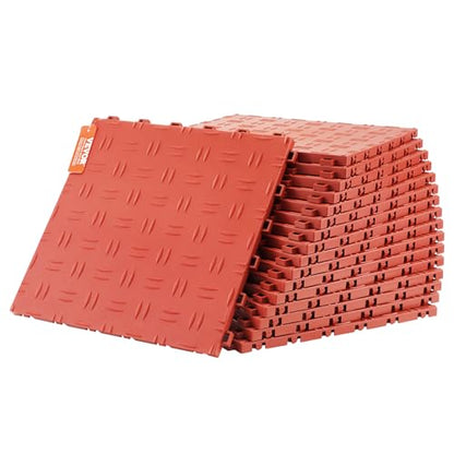 Garage Floor Tiles 12 x 12 x 0.53 inch (50 Pack Tile / Red)