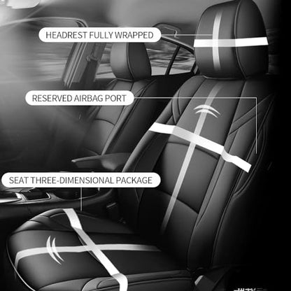 Custom Fit Seat Covers for Mazda 3 2014 2015 2016 2017 2018 (Black / 2014-2018 Mazda 3 Full Set)