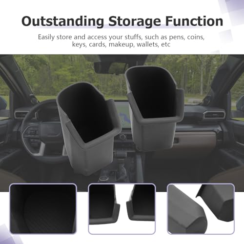 2025 4Runner Center Console Cup Holder Compatible with 2025 Toyota 4Runner Interior Accessories Rear Seat Door Side Silicone Cup Holder Insert 4Runner 2025 Accessories