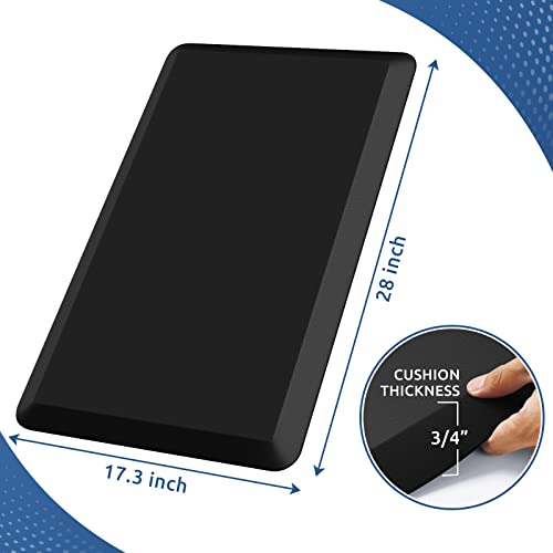0.8" Thick Kitchen Mat Cushioned Anti Fatigue Rug Comfort Floor Mats (Black / 28"L x 17.3"W x 0.8"Th)
