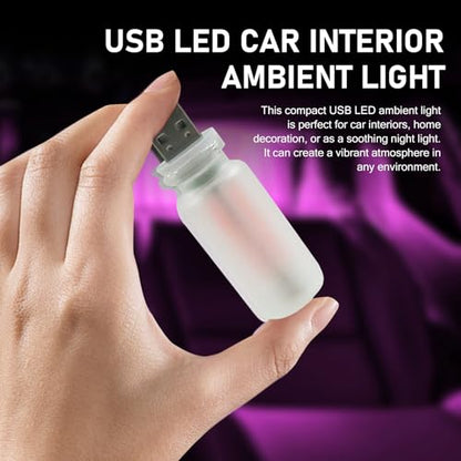 Car USB Atmosphere Lamp (1 PC / Pink)