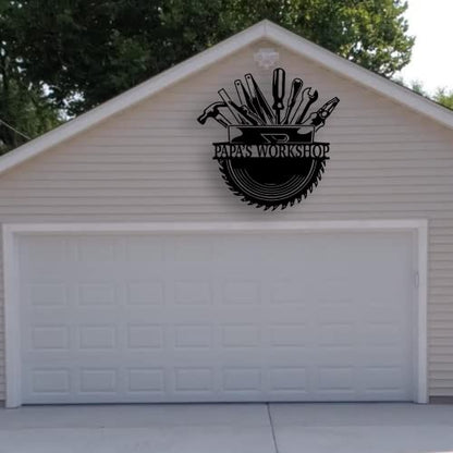 Personalized Papa's Workshop Metal Sign (Design 10)