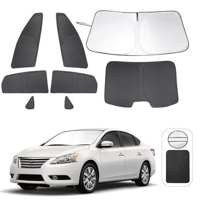Window Shades for Nissan Sentra 2014 2015 2016 2017 2018 2019 Accessories Car Side Full Windows Rear Triangular Windshield Sun Shade Sun UV Rays Privacy Protection for Camping Napping 8PCS (Nissan Sentra 2014 2015 2016 2017 2018 2019)