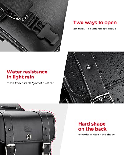 PU Leather 20L Motorcycle Saddlebags with Cup Holder Throw Over
