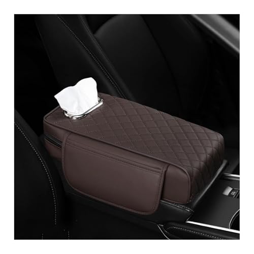 Memory Foam Car Armrest Cushion 2025 New Car Center Console Cushion Pad Car Truck Armrest Cover Auto Center Console Lid Center Armrest Cover Car Console Armrest Organizer Storage (Brown)