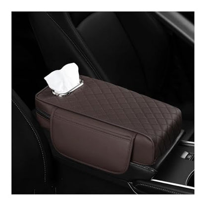 Memory Foam Car Armrest Cushion 2025 New Car Center Console Cushion Pad Car Truck Armrest Cover Auto Center Console Lid Center Armrest Cover Car Console Armrest Organizer Storage (Brown)