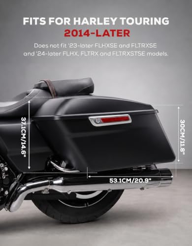 Motorcycle Saddlebags Hard Saddle Bags For Harley Touring 2014 (Standard-Matte Black)