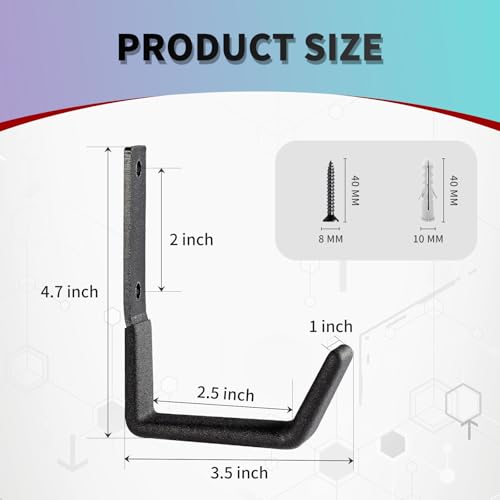 Heavy Duty Wall Mount Hooks (Small)