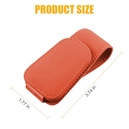 Sunglasses Holders for Car Sun Visor (1 Pack / Orange/Leather)