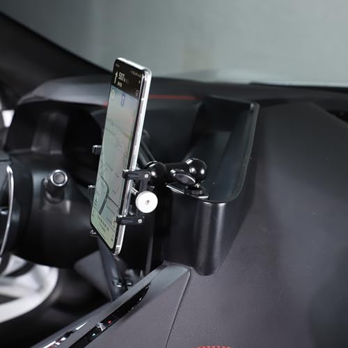 Dashboard Storage Tray Behind Navigation Screen with Phone Holder for Corvette C8 Stingray 2020 (Type B)
