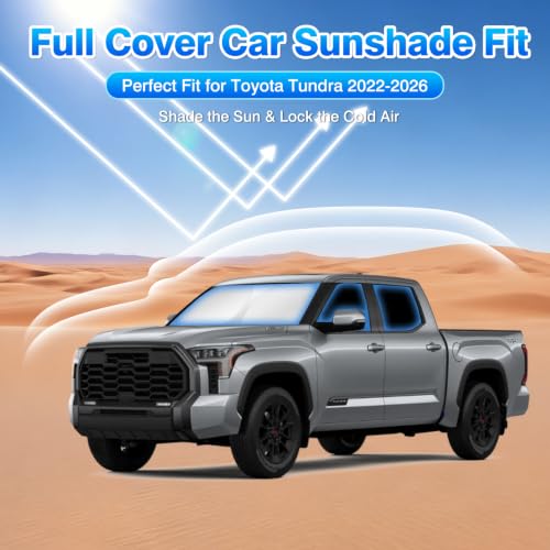 Windshield Sun Shade for Toyota Tundra 2022 (Window Sunshade for Toyota Tundra 22-25)