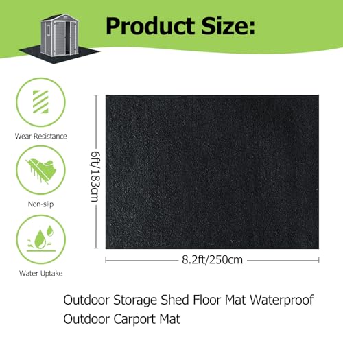 6x8.2FT Outdoor Storage Shed Floor Mat (6 x 8.2 FT)