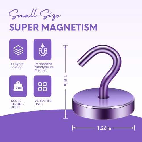 Magnetic Hooks Steel Tube Design for Cruise (Purple / 130lb Magnetic Hooks)