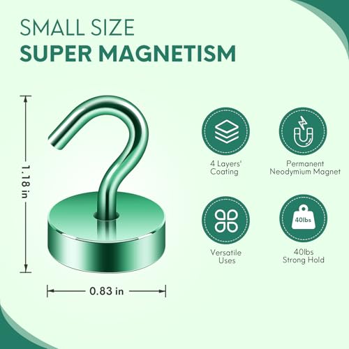 Magnetic Hooks Steel Tube Design for Cruise (Green / 40lb Magnetic Hooks)