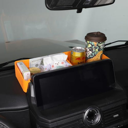 Car Center Console Dash Storage Box Compatible with Ineos Grenadier 2020 (Orange)